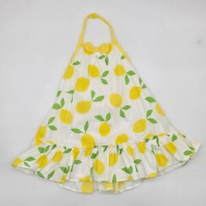Gymboree 2022 "Festive Fruit" Girls Lemon Print Halter Dress Size 2T